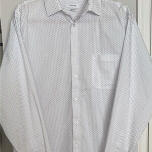 Calvin Klein White Dotted Button Down Shirt